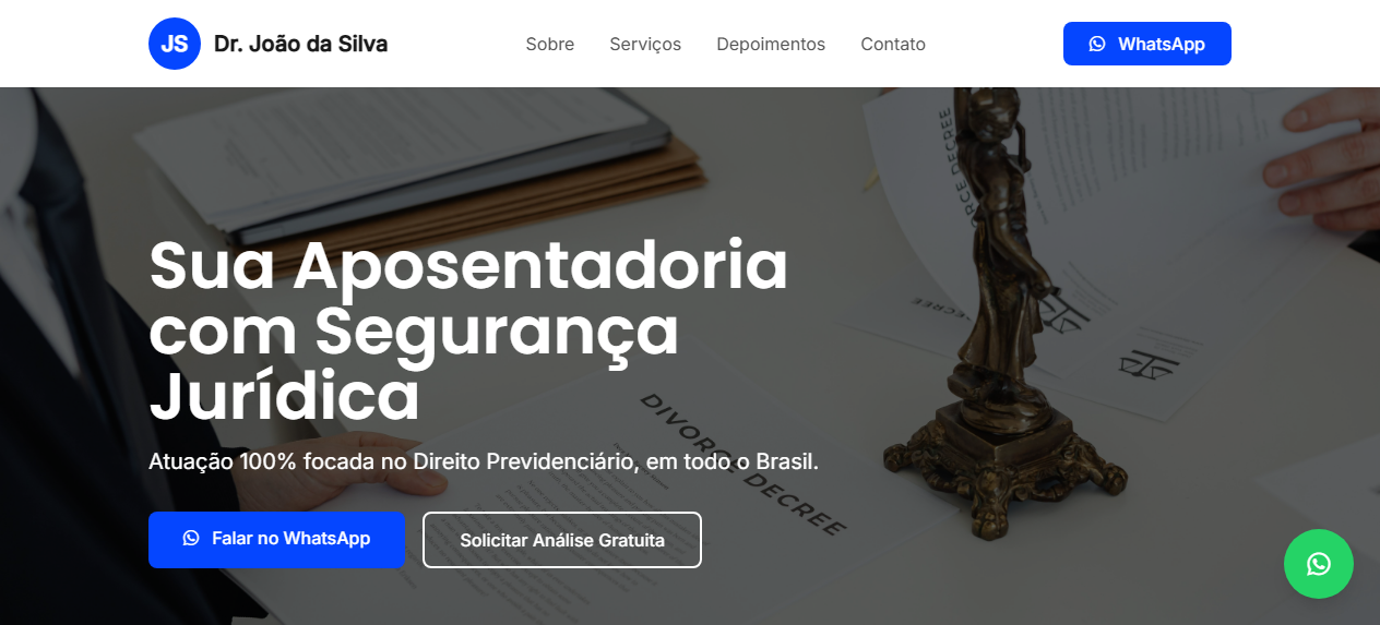 Landing Page Direito Previdenciário